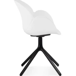 ALTEREGO Chaise avec accoudoirs 'APODIS' blanche en matière plastique