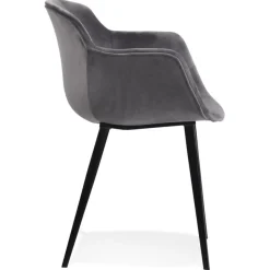 ALTEREGO Chaise avec accoudoirs 'ARMADA' en velours gris Discount