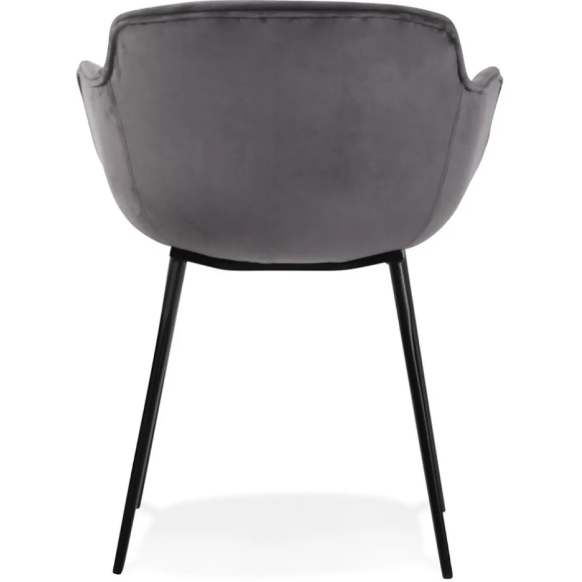 ALTEREGO Chaise avec accoudoirs 'ARMADA' en velours gris Discount