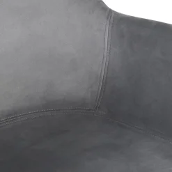 ALTEREGO Chaise avec accoudoirs 'FRIDA' en velours gris et pieds en bois naturel Outlet