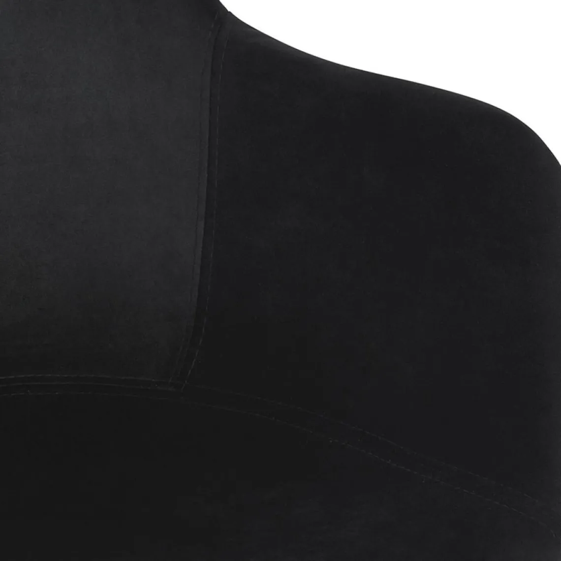 ALTEREGO Chaise avec accoudoirs 'FRIDA' en velours noir et pieds en bois naturel Discount