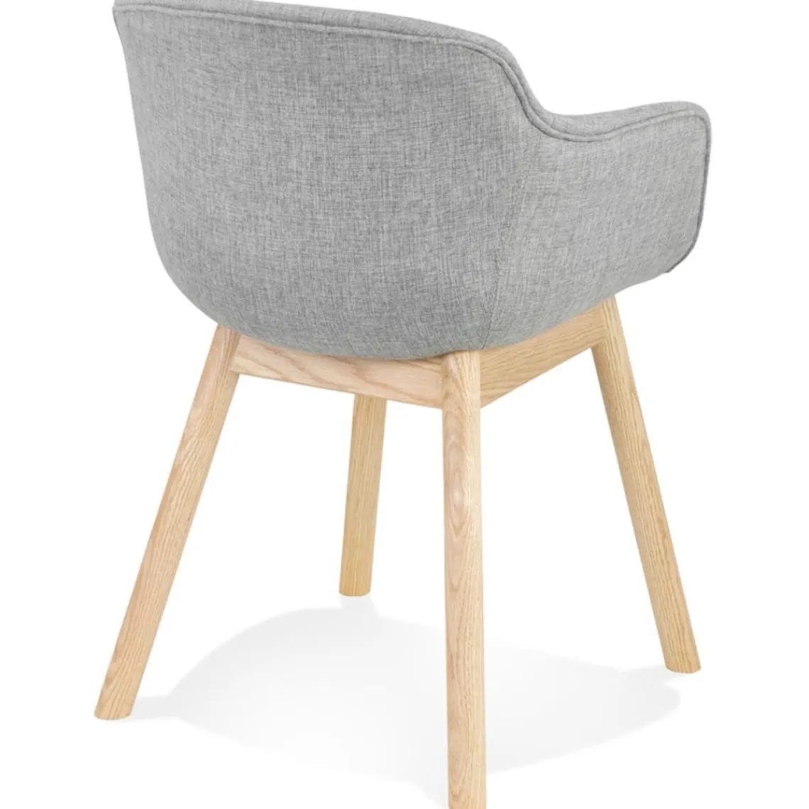 ALTEREGO Chaise avec accoudoirs 'LAMBIC' en tissu gris clair et pieds en bois naturel Sale