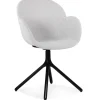 ALTEREGO Chaise avec accoudoirs 'LIBRA' en tissu gris clair et métal noir Sale