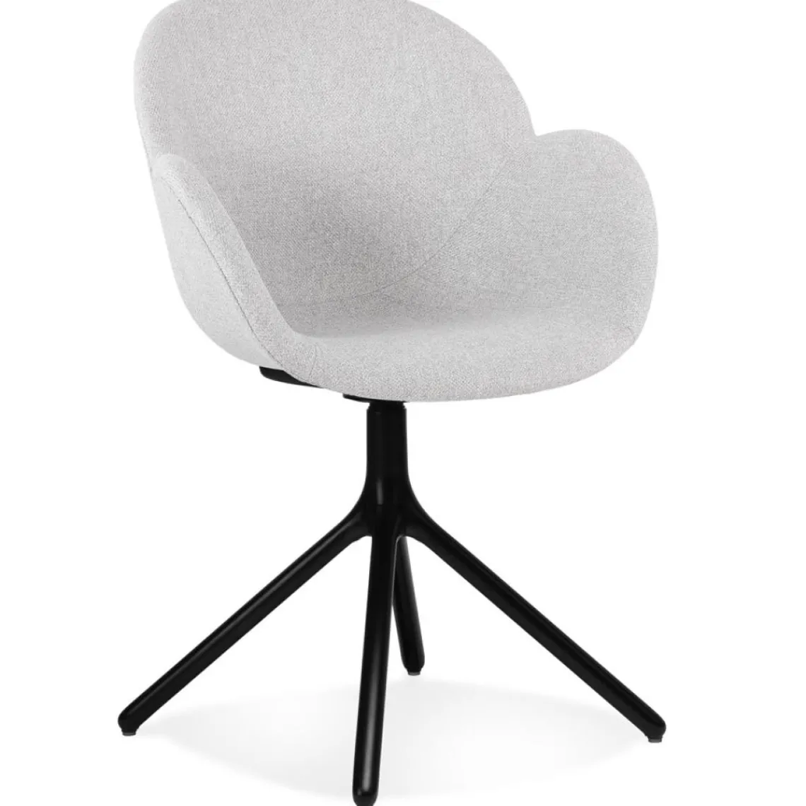 ALTEREGO Chaise avec accoudoirs 'LIBRA' en tissu gris clair et métal noir Sale