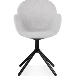 ALTEREGO Chaise avec accoudoirs 'LIBRA' en tissu gris clair et métal noir Sale