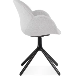 ALTEREGO Chaise avec accoudoirs 'LIBRA' en tissu gris clair et métal noir Sale