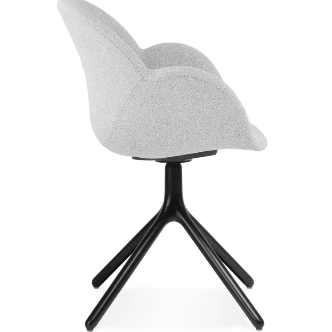 ALTEREGO Chaise avec accoudoirs 'LIBRA' en tissu gris clair et métal noir Sale