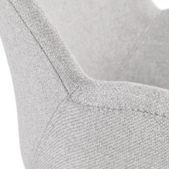 ALTEREGO Chaise avec accoudoirs 'LIBRA' en tissu gris clair et métal noir Sale