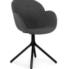 ALTEREGO Chaise avec accoudoirs 'LIBRA' en tissu gris foncé et métal noir Sale