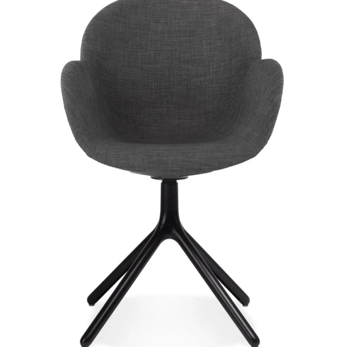 ALTEREGO Chaise avec accoudoirs 'LIBRA' en tissu gris foncé et métal noir Sale