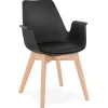 ALTEREGO Chaise avec accoudoirs 'MISTRAL' noire style scandinave Discount