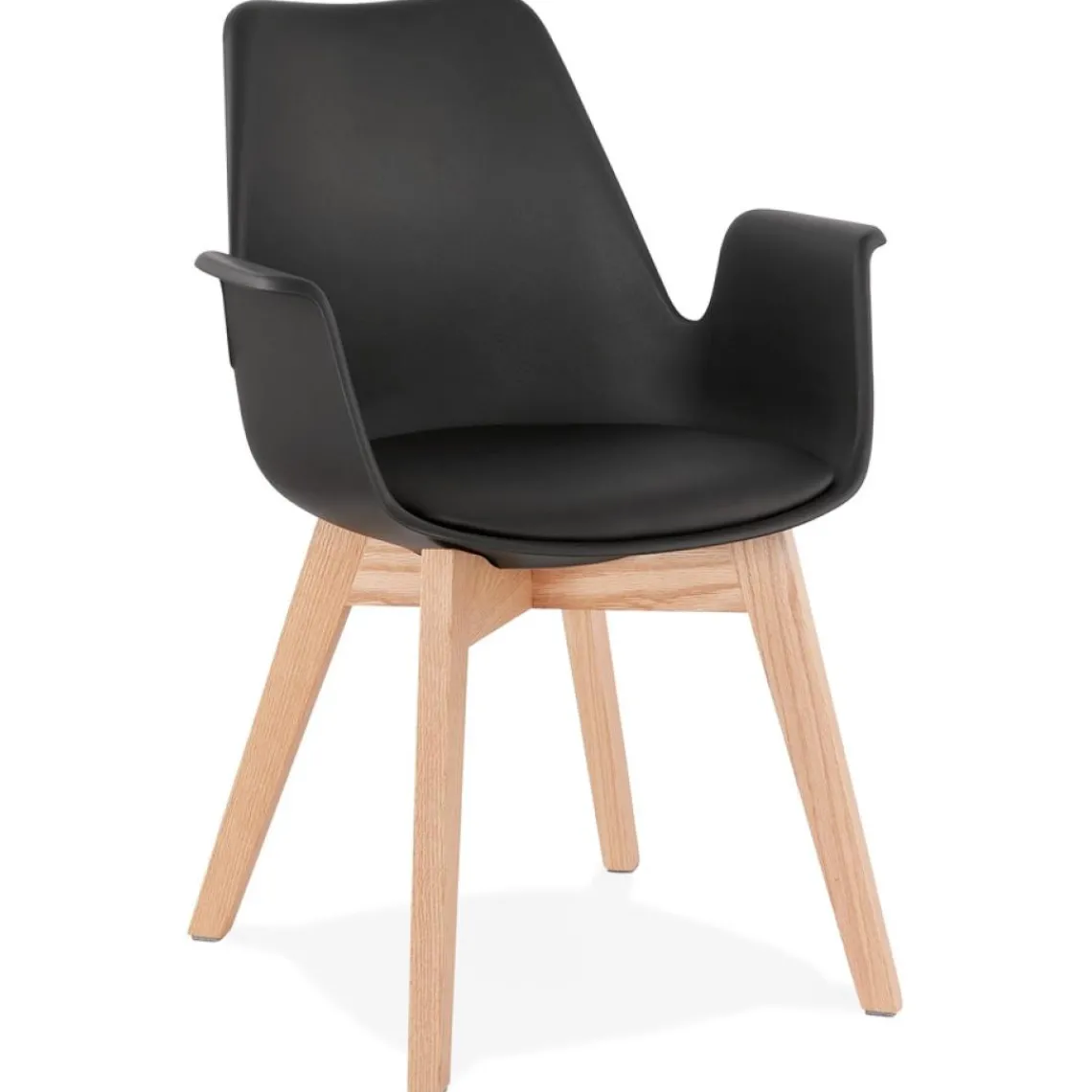 ALTEREGO Chaise avec accoudoirs 'MISTRAL' noire style scandinave Discount