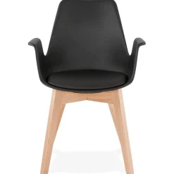 ALTEREGO Chaise avec accoudoirs 'MISTRAL' noire style scandinave Discount