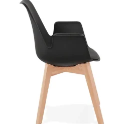 ALTEREGO Chaise avec accoudoirs 'MISTRAL' noire style scandinave Discount