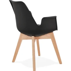 ALTEREGO Chaise avec accoudoirs 'MISTRAL' noire style scandinave Discount