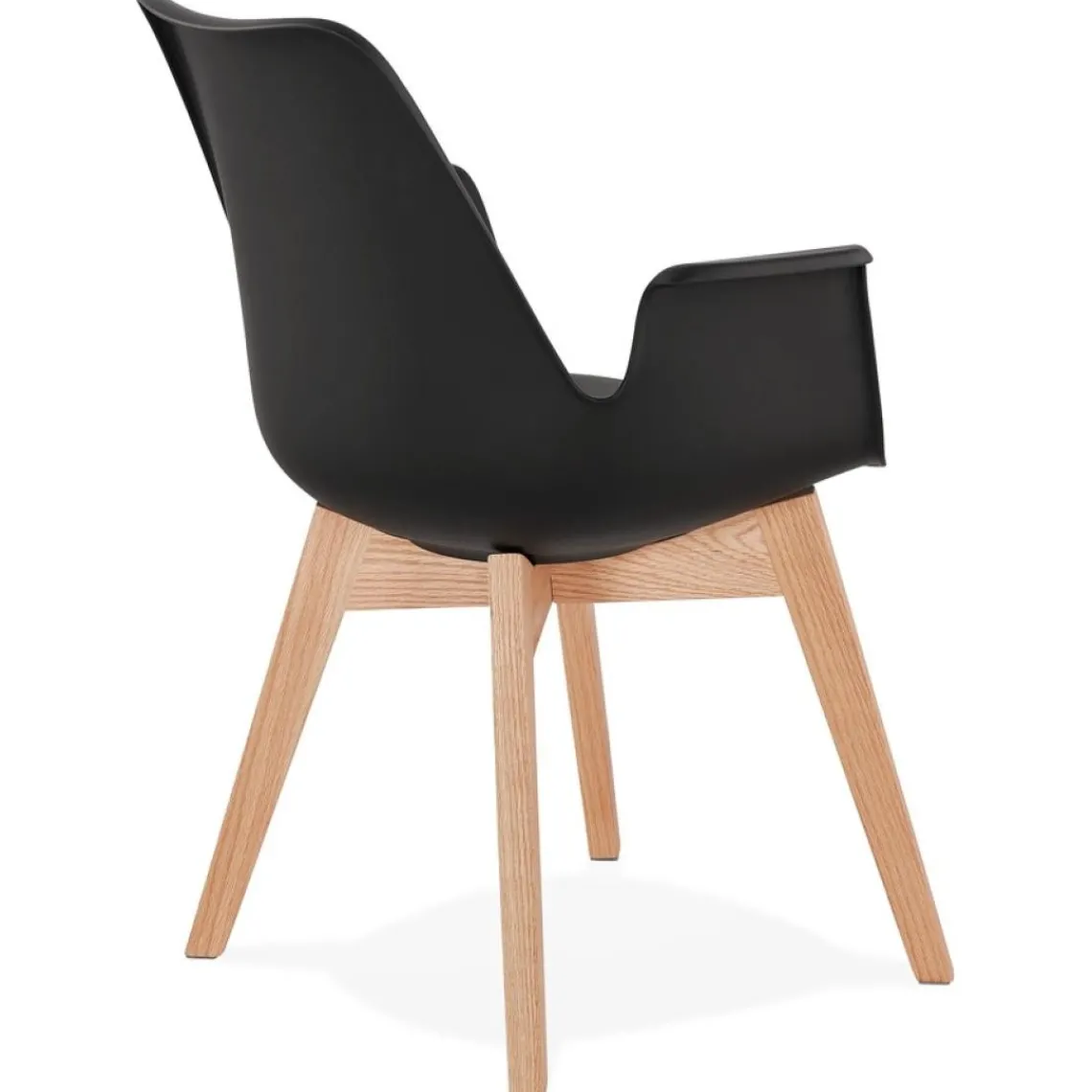 ALTEREGO Chaise avec accoudoirs 'MISTRAL' noire style scandinave Discount