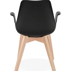 ALTEREGO Chaise avec accoudoirs 'MISTRAL' noire style scandinave Discount