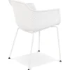 ALTEREGO Chaise avec accoudoirs perforée 'DRAK' blanche Hot