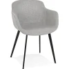 ALTEREGO Chaise avec accoudoirs 'RIGA' en tissu gris clair Hot