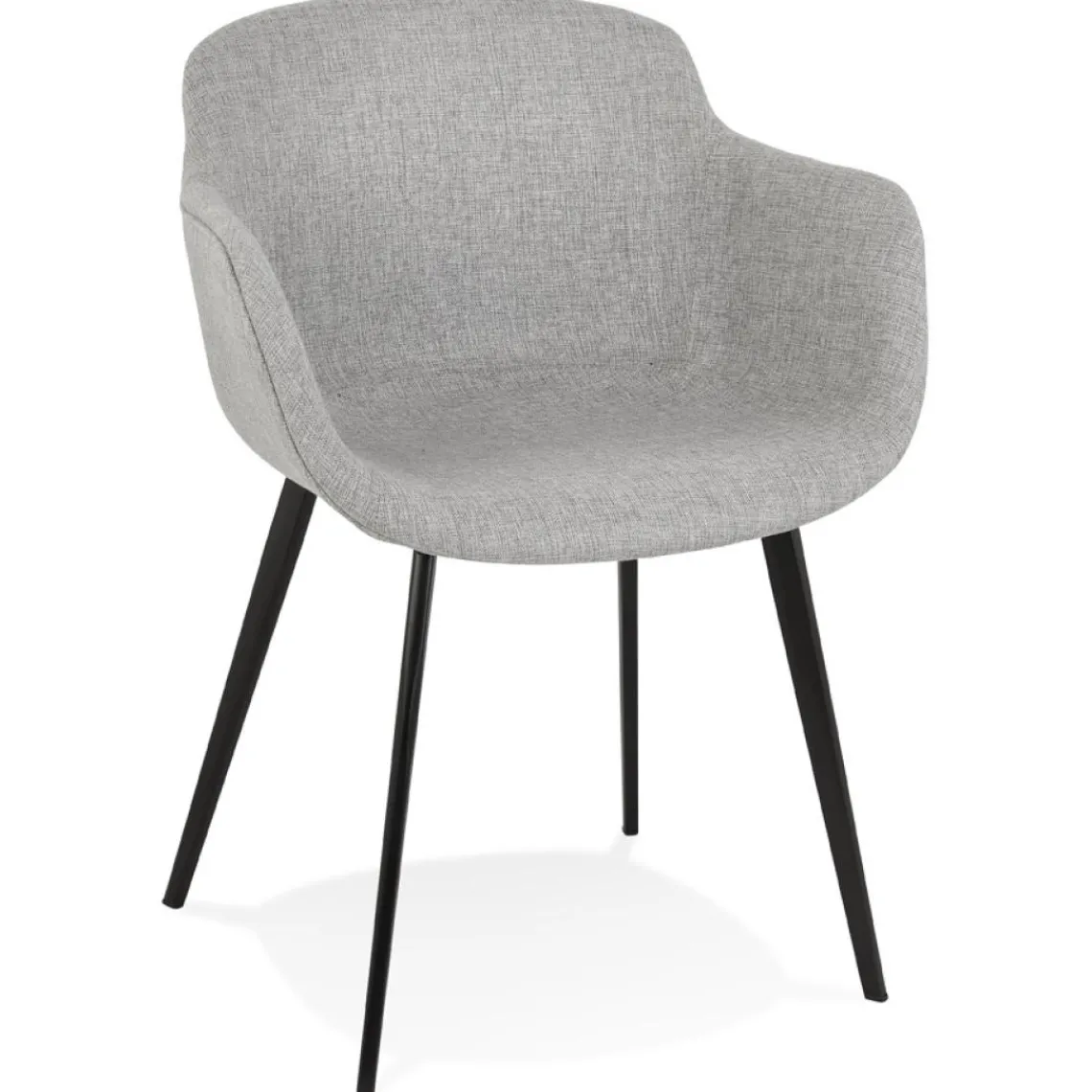 ALTEREGO Chaise avec accoudoirs 'RIGA' en tissu gris clair Hot