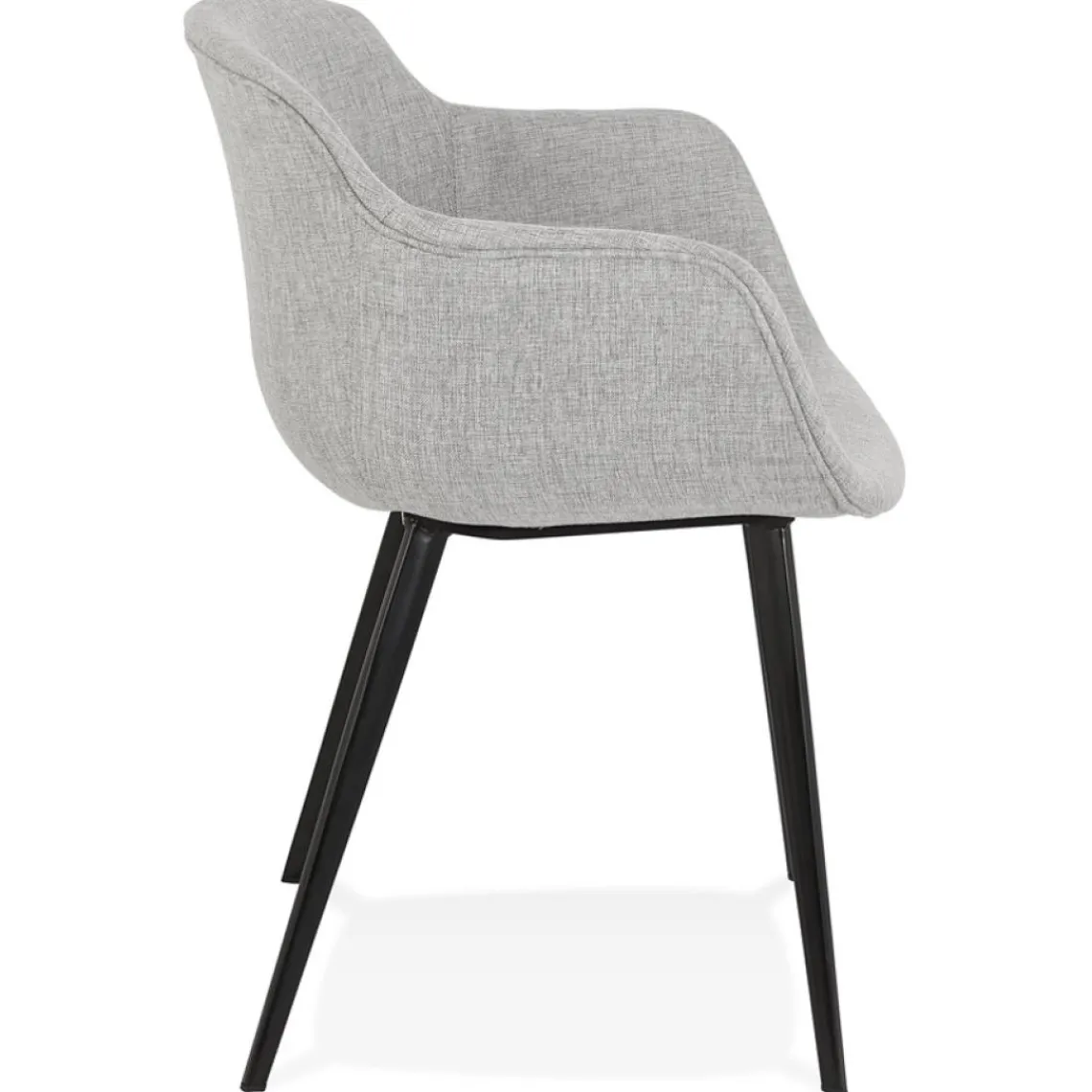 ALTEREGO Chaise avec accoudoirs 'RIGA' en tissu gris clair Hot