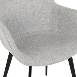 ALTEREGO Chaise avec accoudoirs 'RIGA' en tissu gris clair Hot
