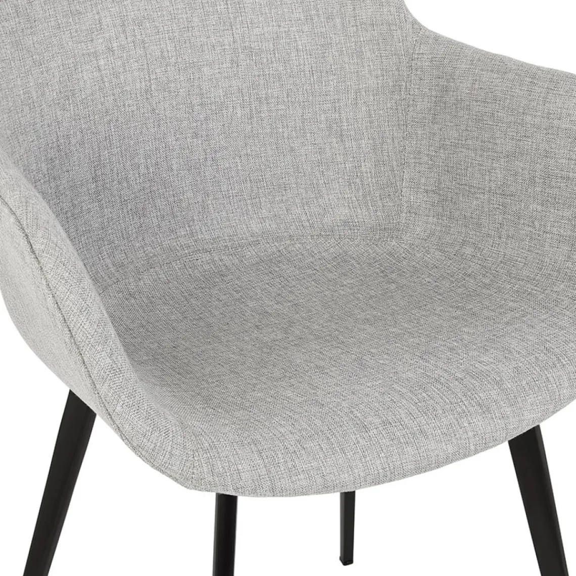 ALTEREGO Chaise avec accoudoirs 'RIGA' en tissu gris clair Hot