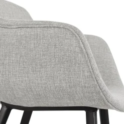 ALTEREGO Chaise avec accoudoirs 'RIGA' en tissu gris clair Hot