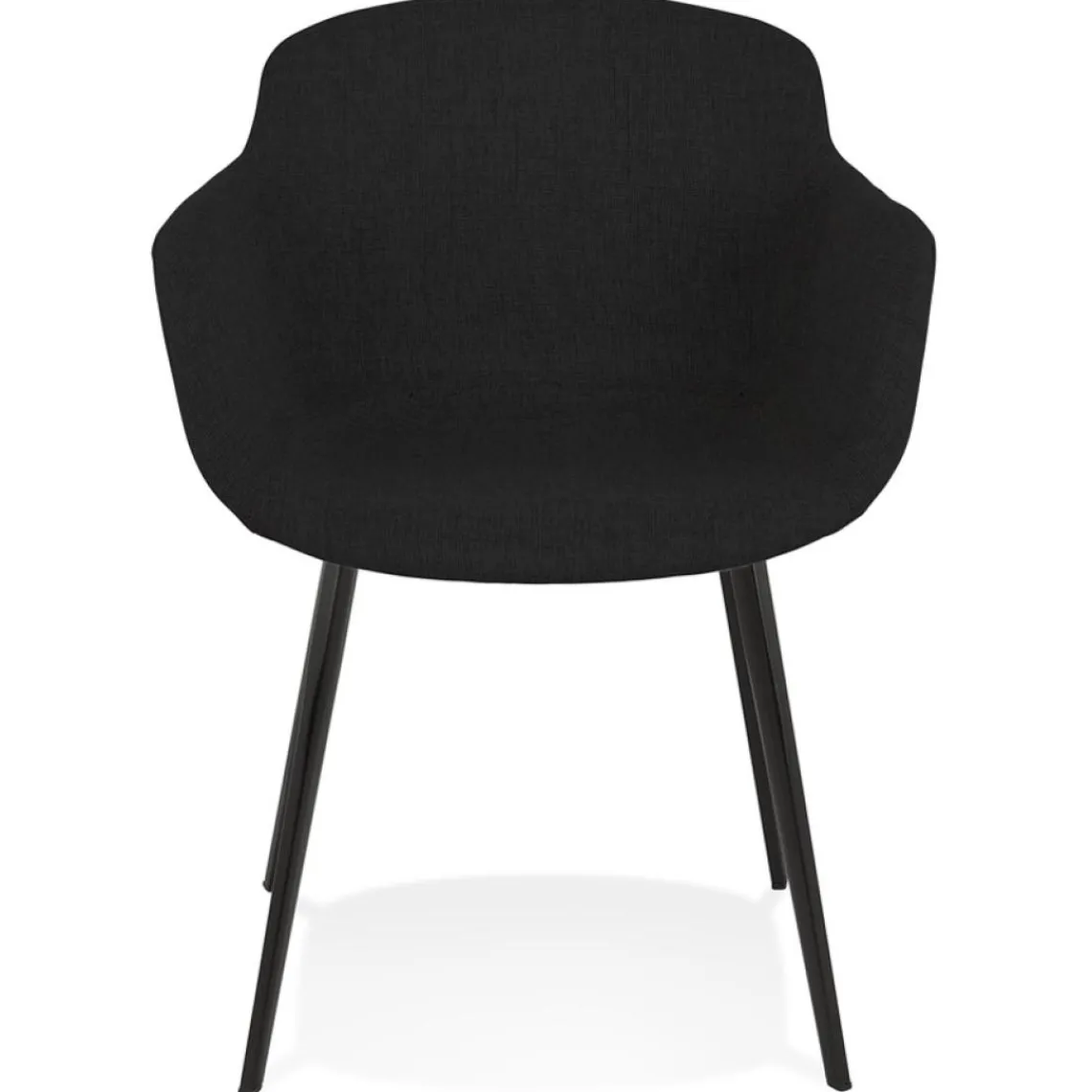 ALTEREGO Chaise avec accoudoirs 'RIGA' en tissu noir New