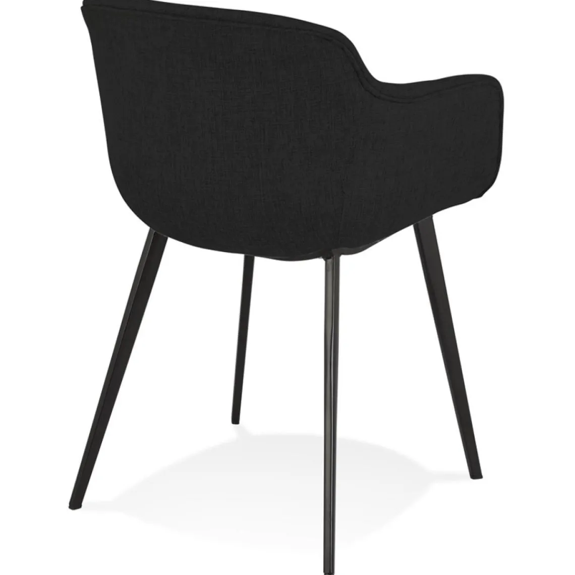 ALTEREGO Chaise avec accoudoirs 'RIGA' en tissu noir New