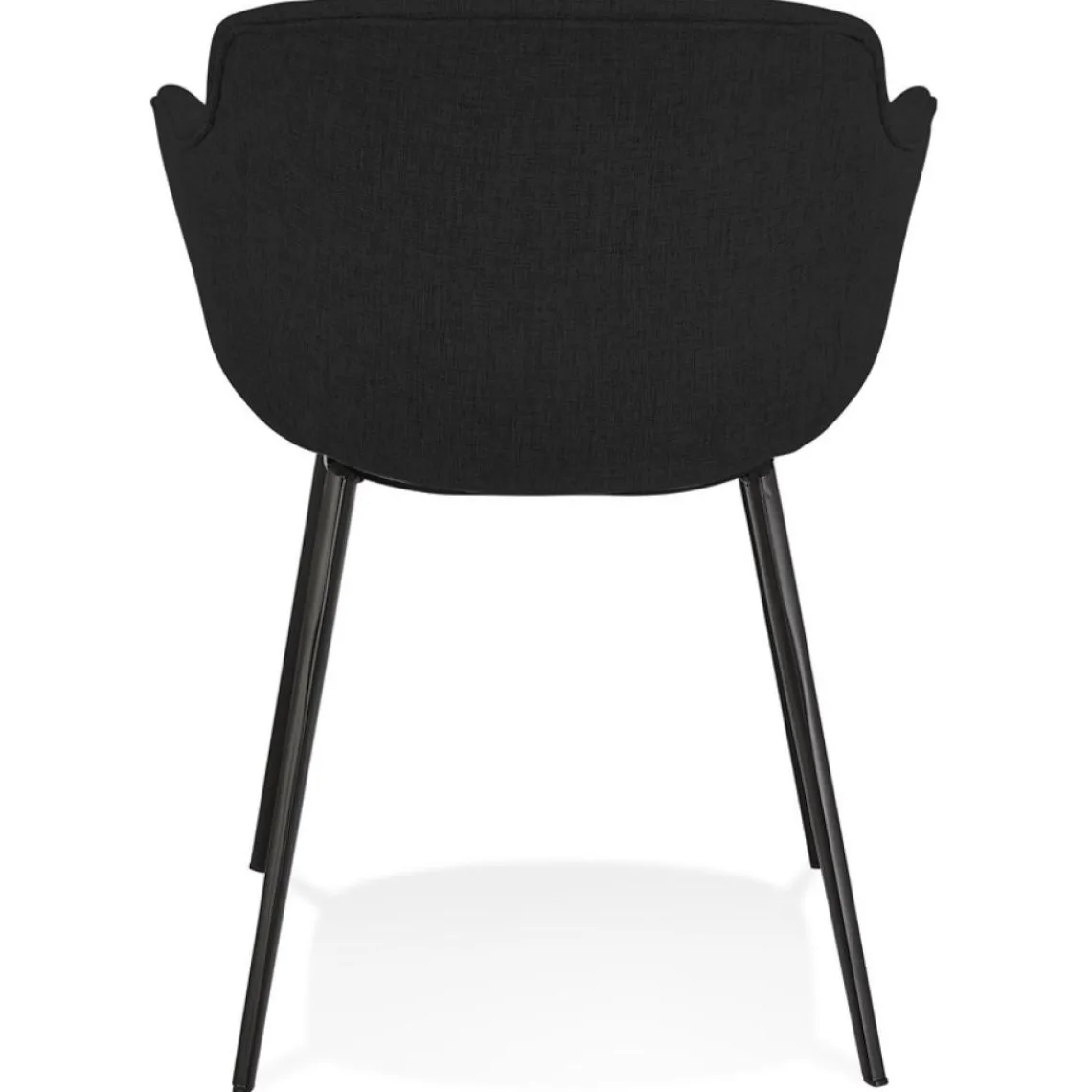 ALTEREGO Chaise avec accoudoirs 'RIGA' en tissu noir New