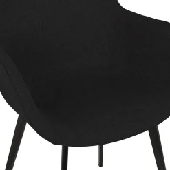 ALTEREGO Chaise avec accoudoirs 'RIGA' en tissu noir New