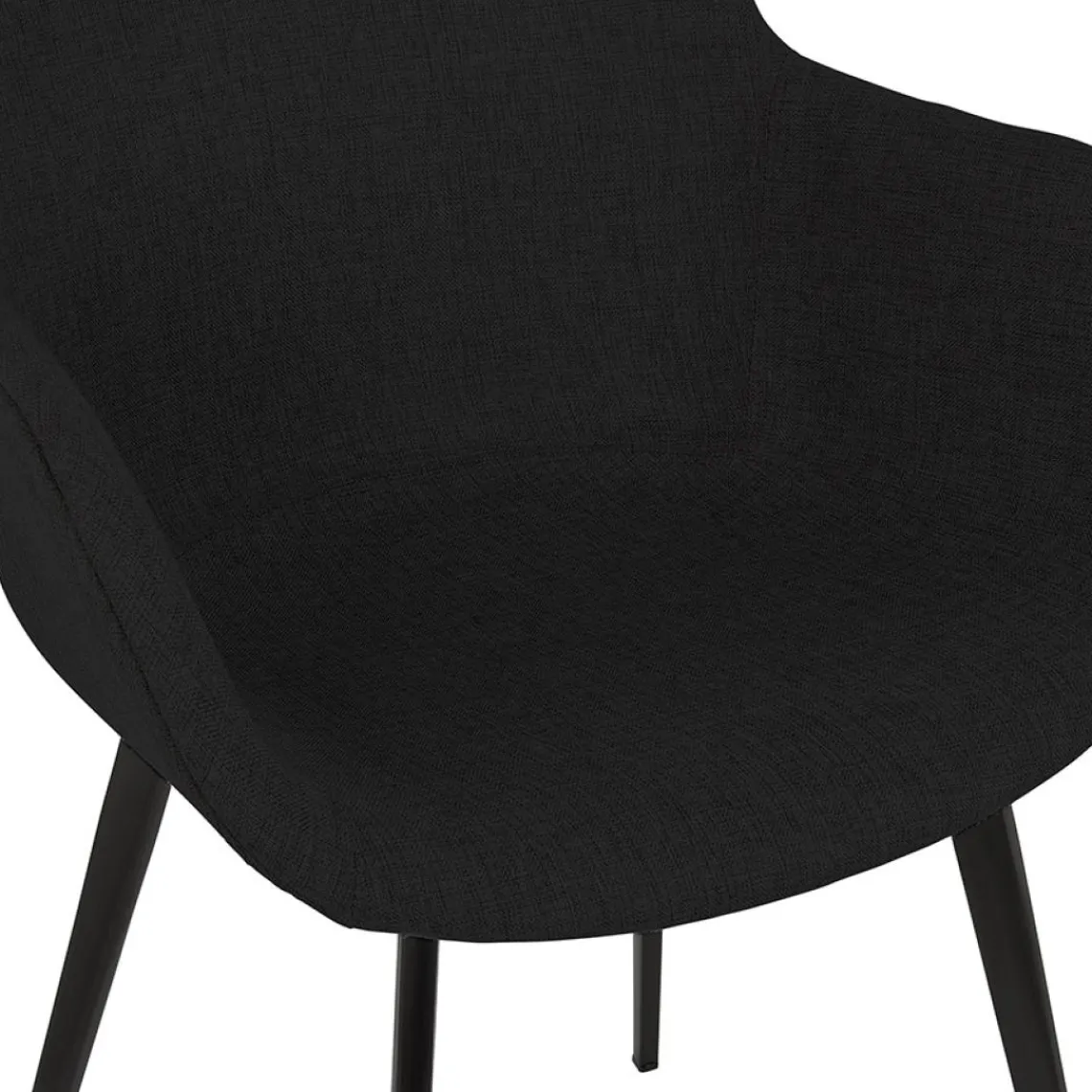 ALTEREGO Chaise avec accoudoirs 'RIGA' en tissu noir New