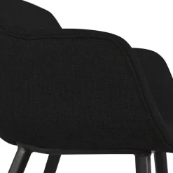 ALTEREGO Chaise avec accoudoirs 'RIGA' en tissu noir New