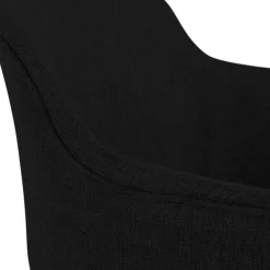 ALTEREGO Chaise avec accoudoirs 'RIGA' en tissu noir New