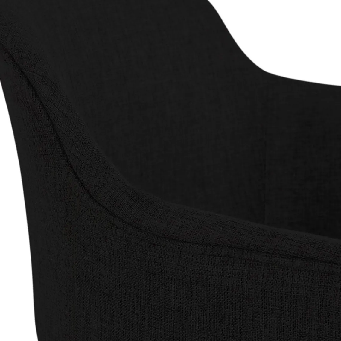 ALTEREGO Chaise avec accoudoirs 'RIGA' en tissu noir New