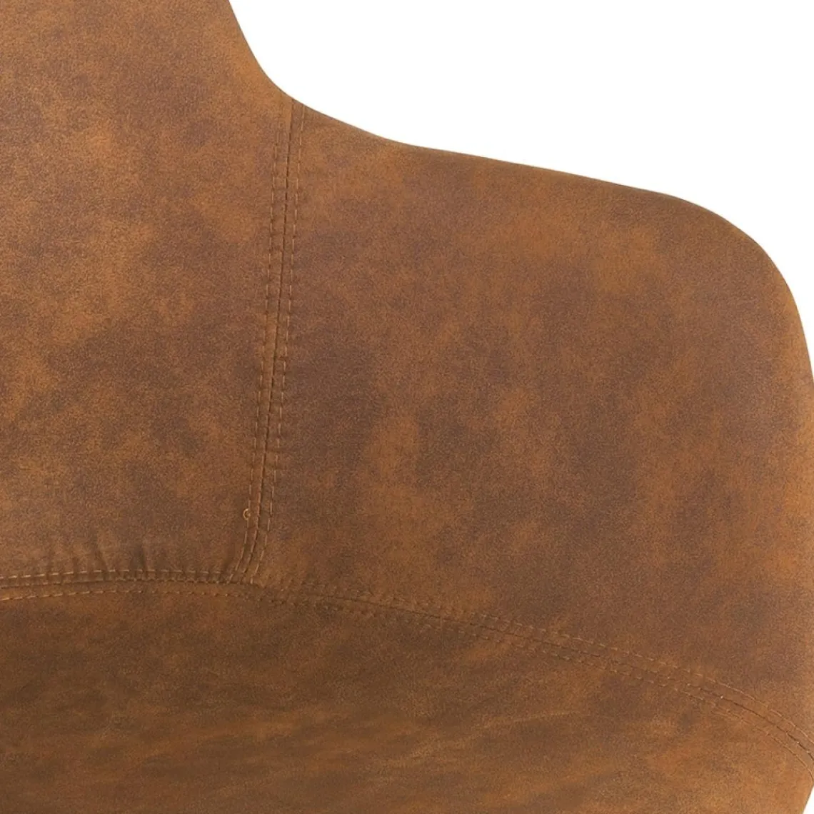 ALTEREGO Chaise avec accoudoirs 'RUPERT' en microfibre brune et pieds en bois naturel Online