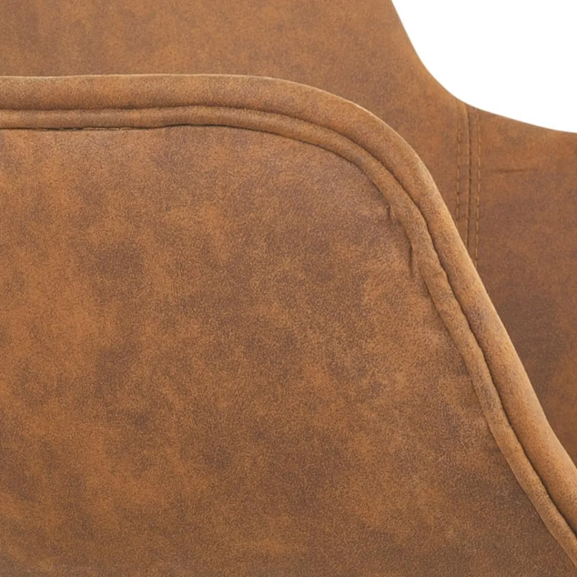 ALTEREGO Chaise avec accoudoirs 'RUPERT' en microfibre brune et pieds en bois naturel Online