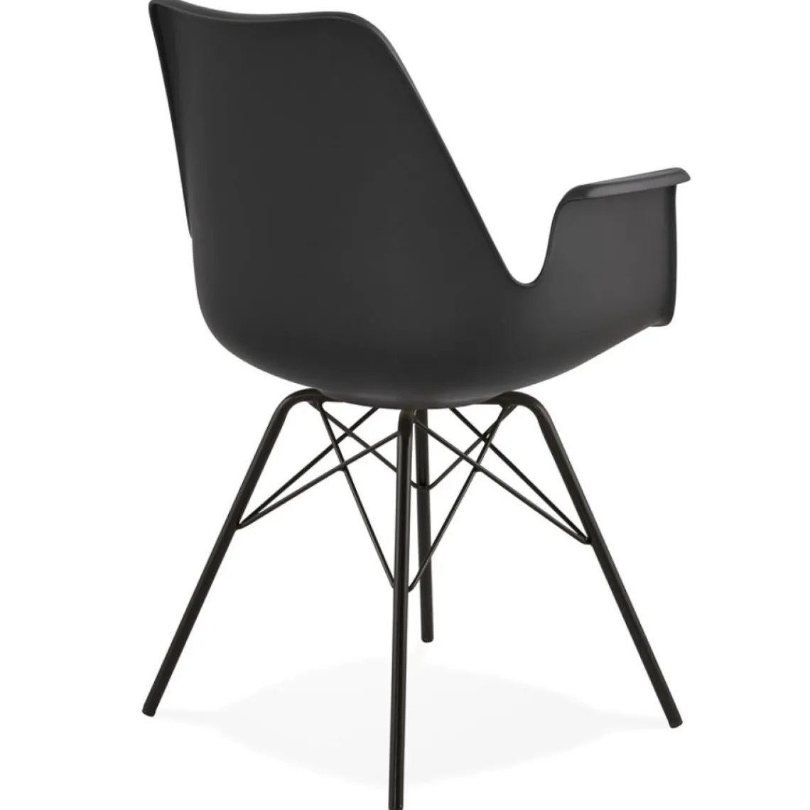 ALTEREGO Chaise avec accoudoirs 'SALY' noire style industriel Hot