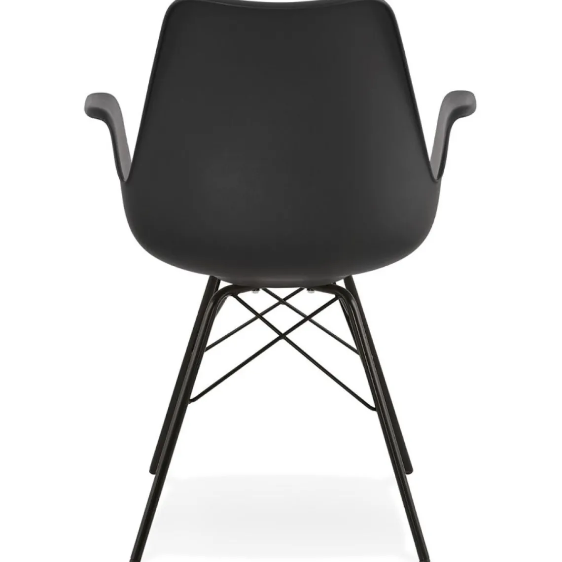 ALTEREGO Chaise avec accoudoirs 'SALY' noire style industriel Hot