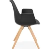 ALTEREGO Chaise avec accoudoirs 'ZALIK' noire style scandinave Clearance