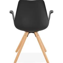 ALTEREGO Chaise avec accoudoirs 'ZALIK' noire style scandinave Clearance