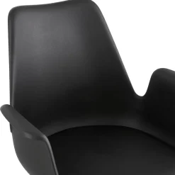 ALTEREGO Chaise avec accoudoirs 'ZALIK' noire style scandinave Clearance