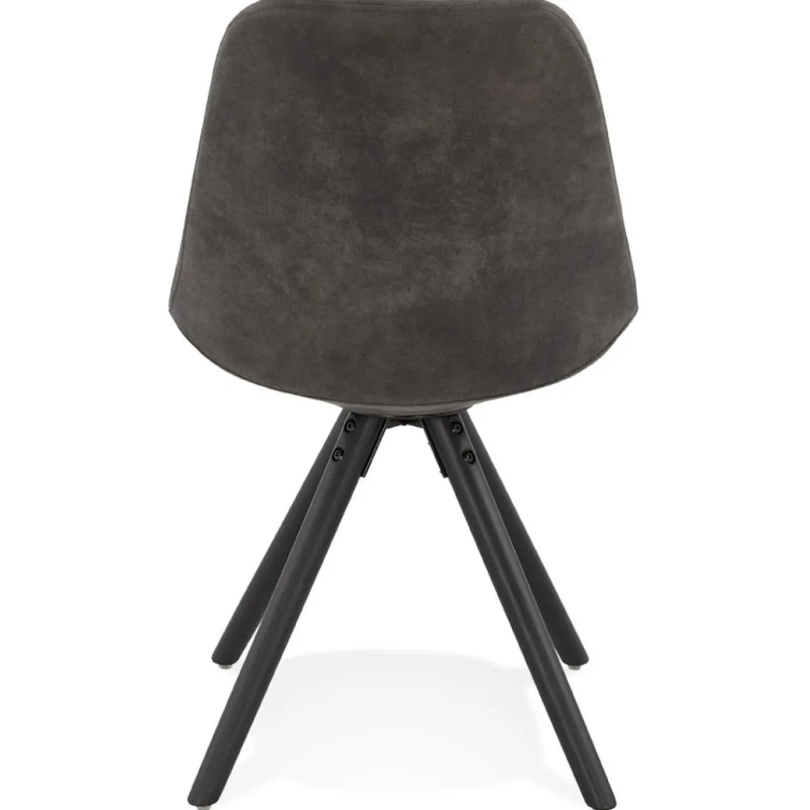 ALTEREGO Chaise confortable 'HARRY' en microfibre grise et pieds en bois noir