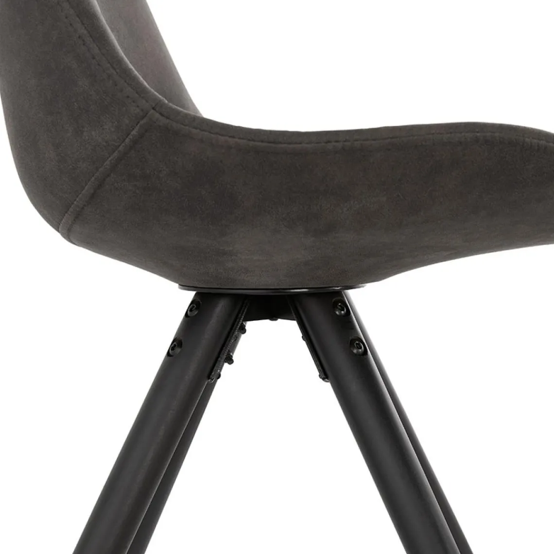 ALTEREGO Chaise confortable 'HARRY' en microfibre grise et pieds en bois noir