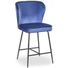 3S. x Home Chaise de bar ELSA Velours Bleu Discount