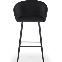 3S. x Home Chaise de bar Velours VENUS Noir New