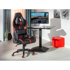 3S. x Home Chaise de bureau RATO RED Noir Rouge Sale