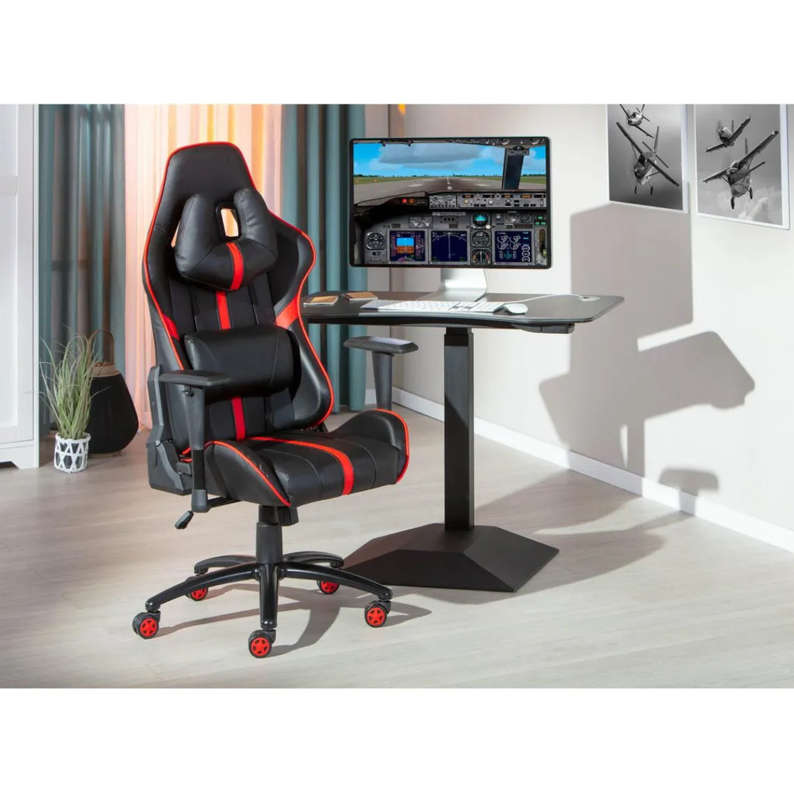 3S. x Home Chaise de bureau RATO RED Noir Rouge Sale