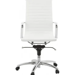 3S. x Home Chaise de Bureau blanc et chromé CHARMO New